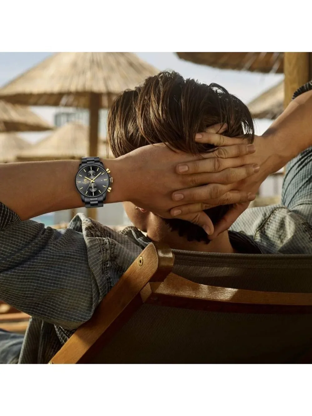 Stylish Waterproof Men's Chronograph Watch - Stainless Steel, Auto Date